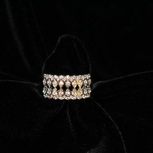 1CT T.W. in 10K WHITE GOLD PLATED GORGEOUS ANTIQUE DIAMOND LATTICE RING!!